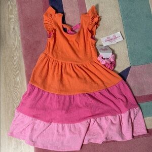 Bonnie Jean Orange and Pink Kids Dress